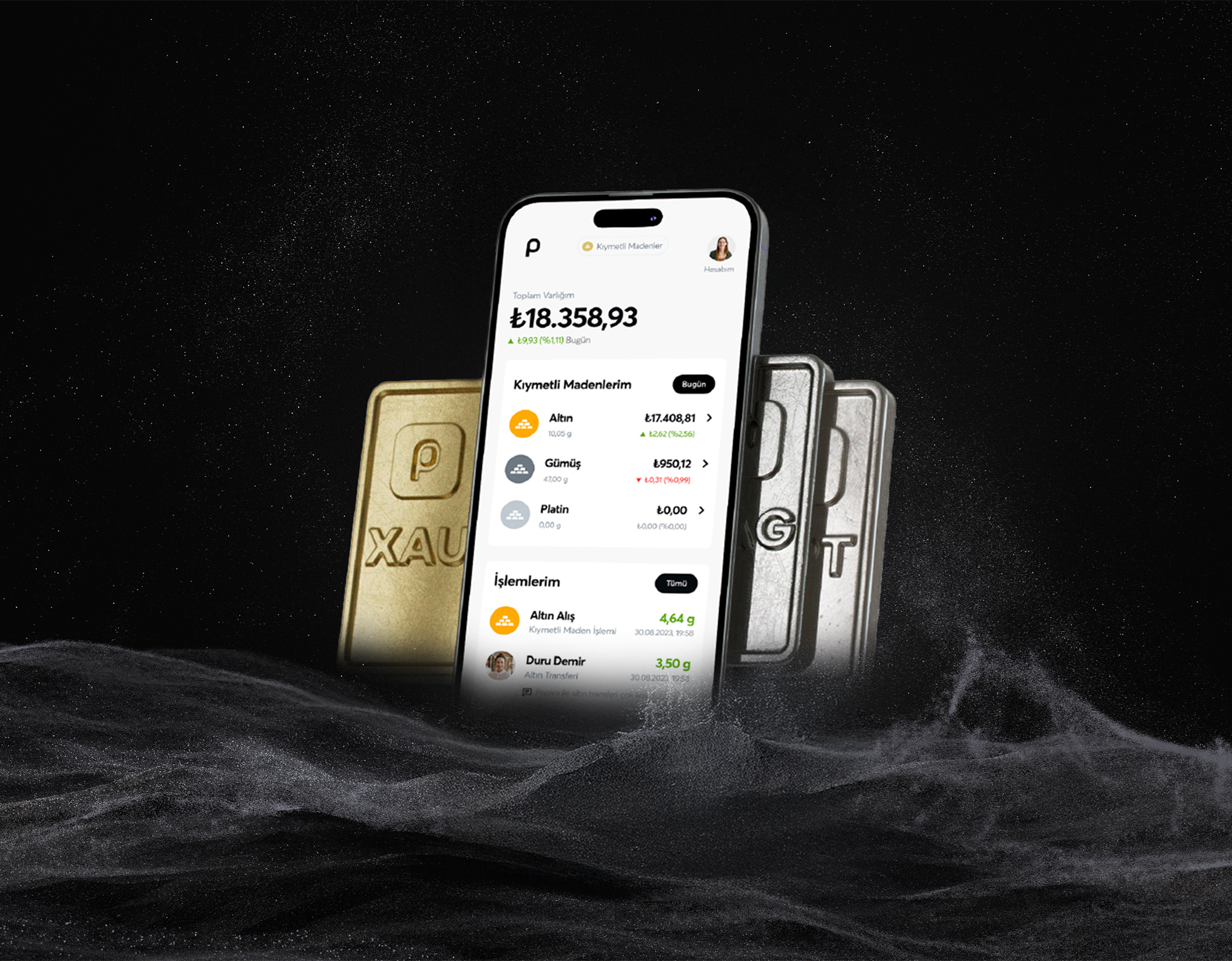 Papara's app with Precious Metals