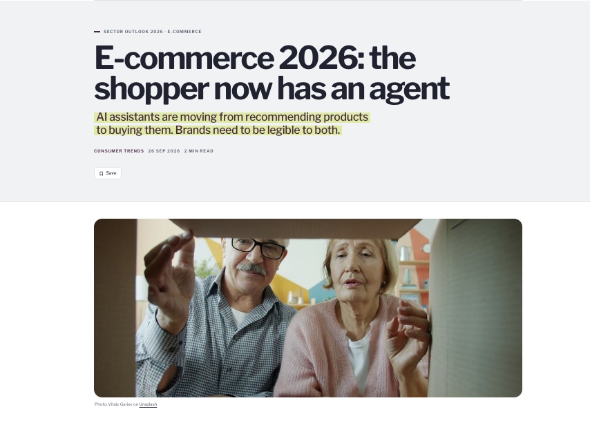 E-commerce 2026: the shopper now has an agent