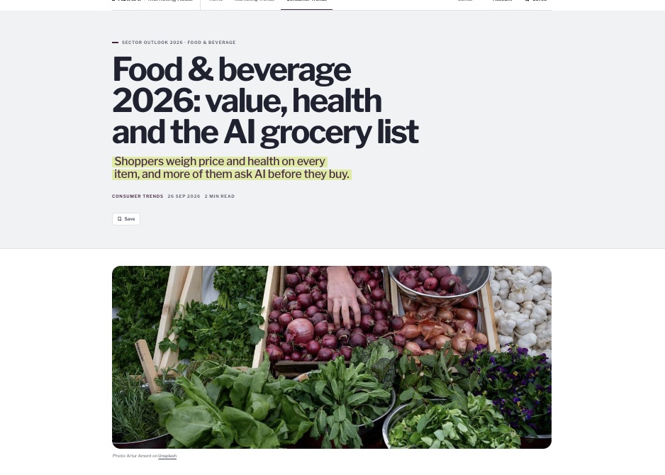 Food & beverage 2026: value, health and the AI grocery list